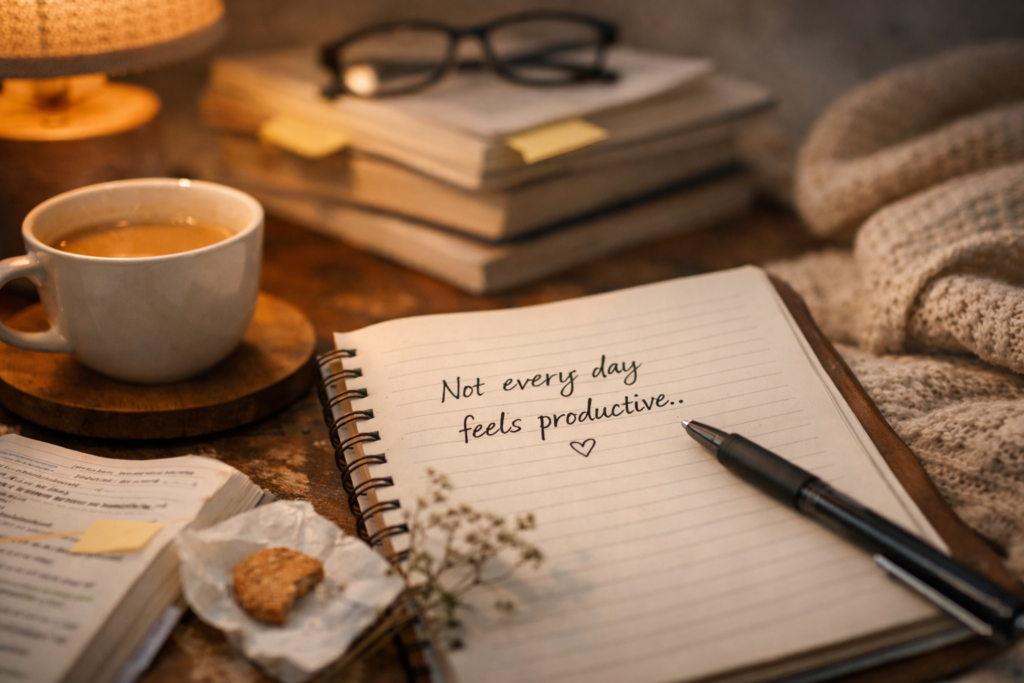 Study Even When You Don’t Feel Like It study break with chai and journals